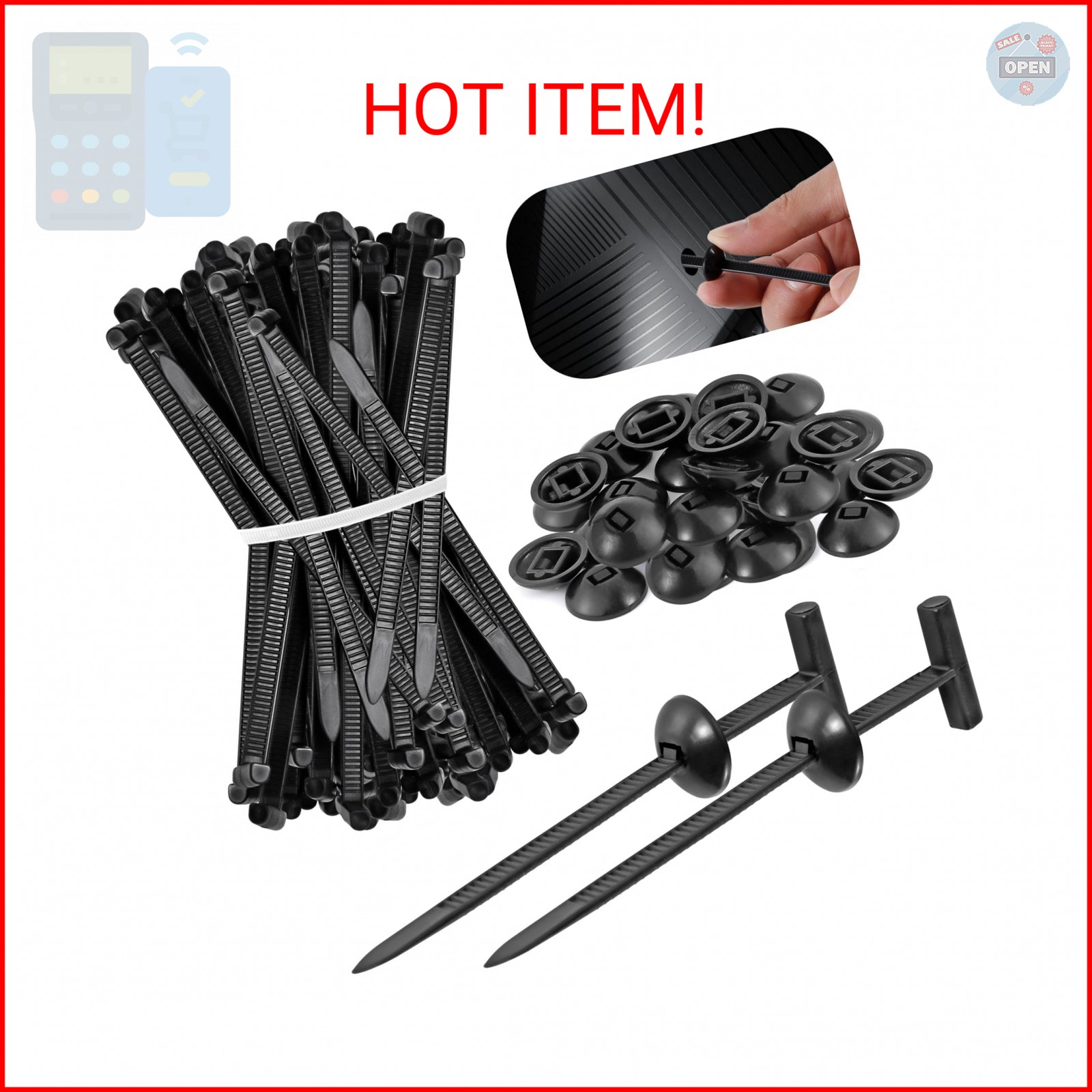 2nd Generation Nylon Universal Cable Ties Buckle(100 pcs) – Heavy Duty Self-Lock