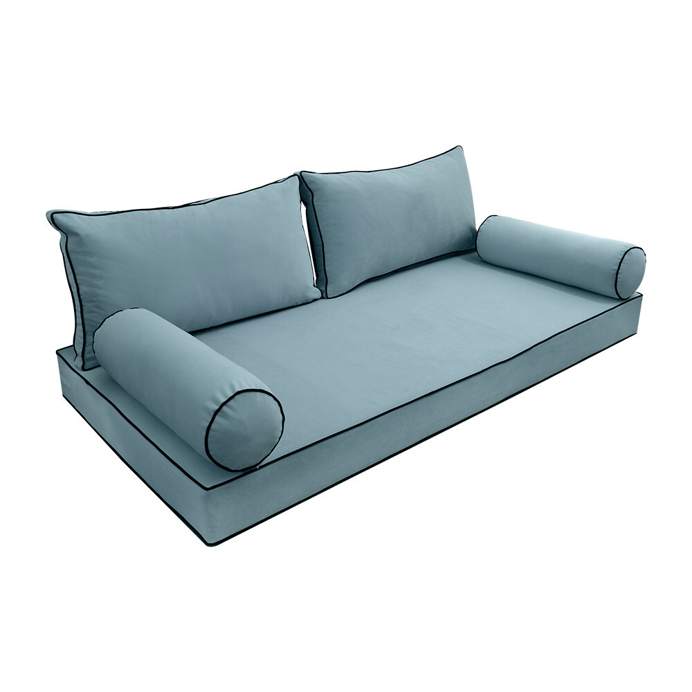 COVER ONLY Model V2 Twin Velvet Contrast Indoor Daybed Mattress Cushion AD355
