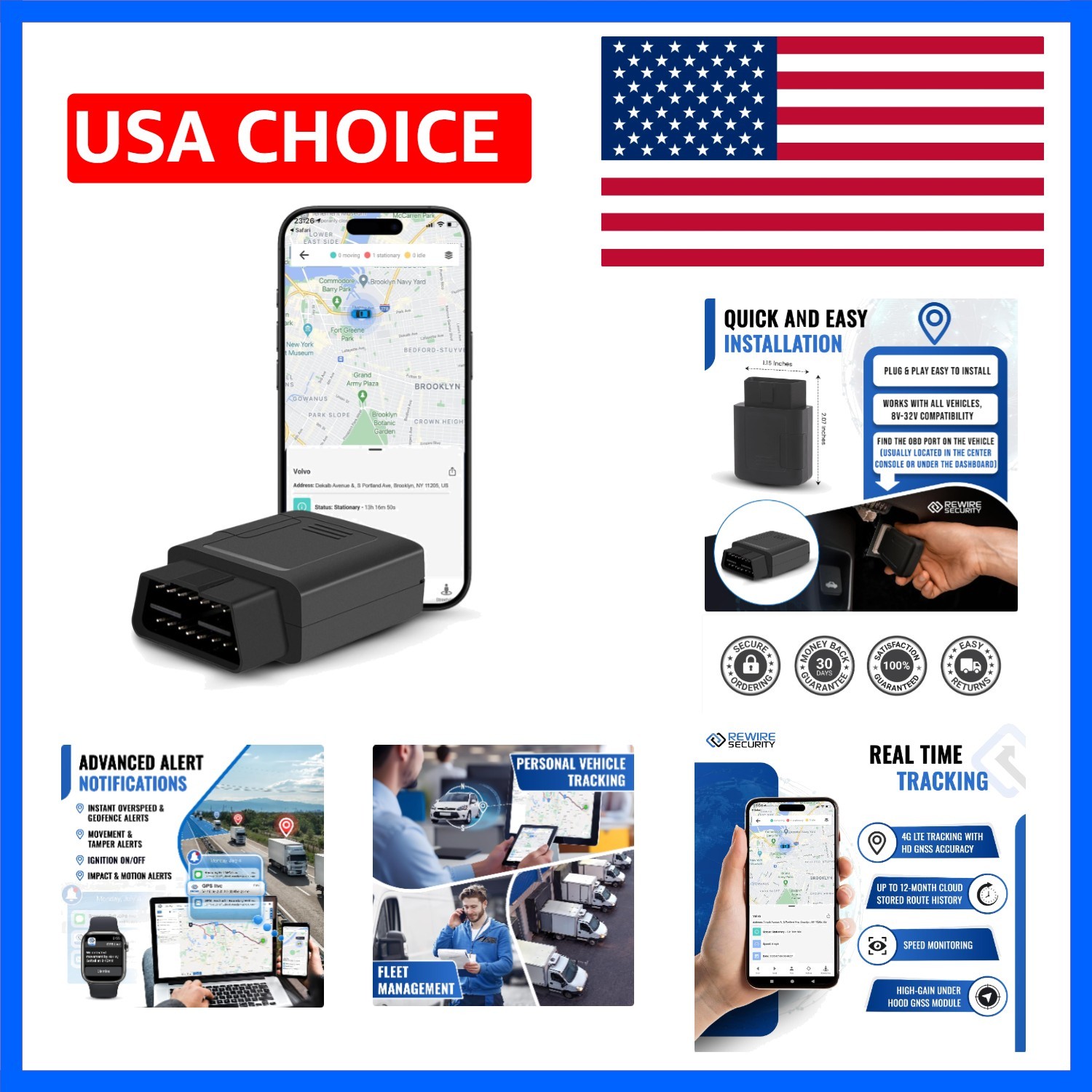 DB3 OBD GPS Tracker for Vehicles | 4G Plug & Play Easy to Install | Fits with...