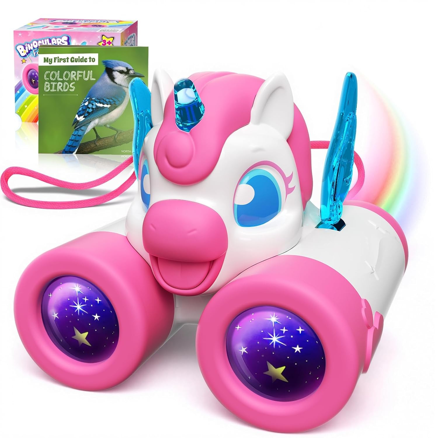 Kids Unicorn Binoculars Heart Design Age 3-12 Girls Binoculars with Wings