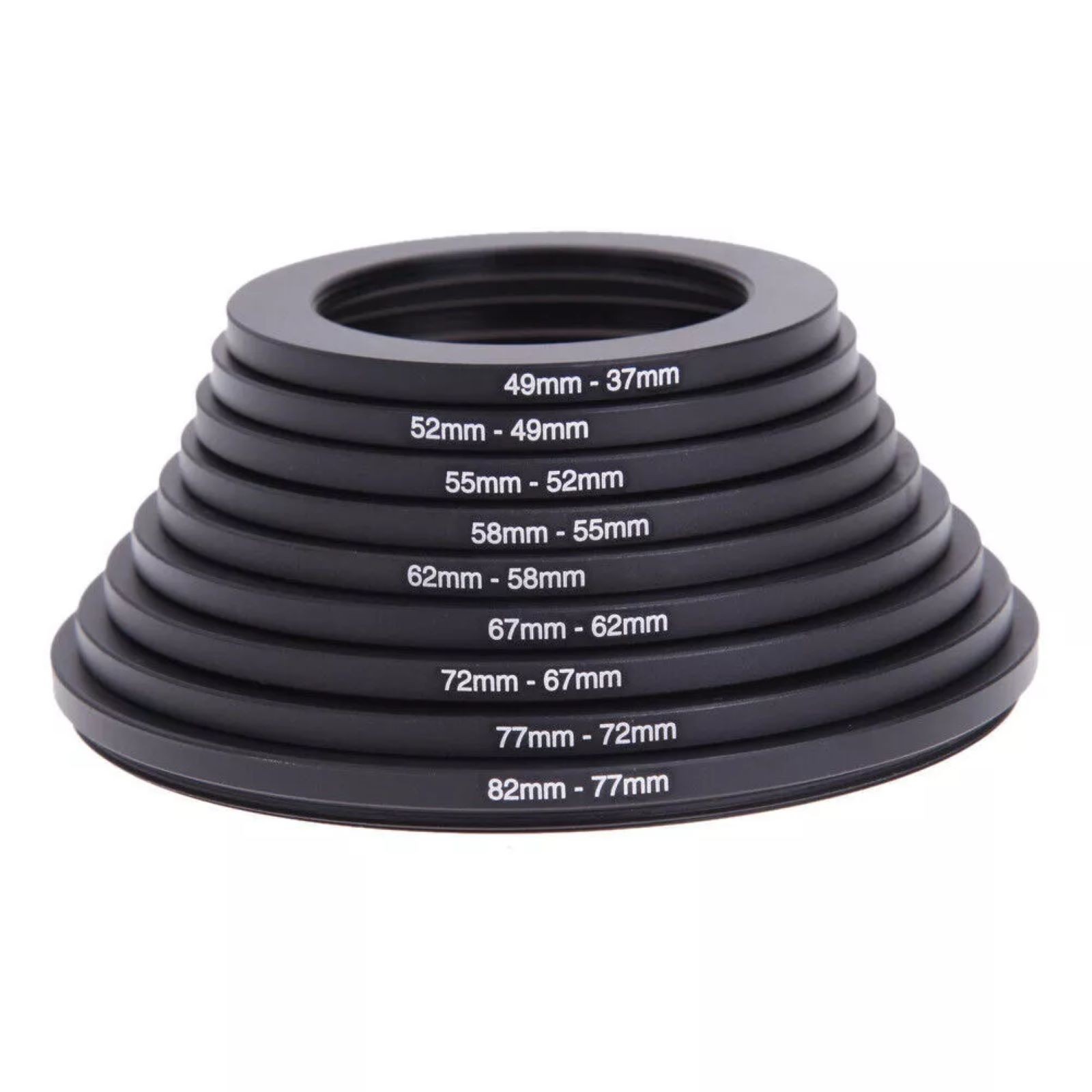 DSLR Camera Lens Filter Adapter Ring Precision CNC Machining 18pcs 37-82mm