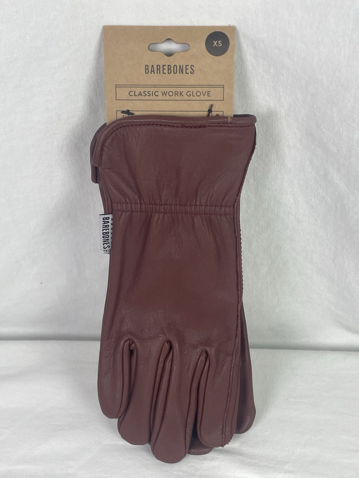 Barebones Living Classic Work Gloves XS Brown Cognac Cowhide Leather