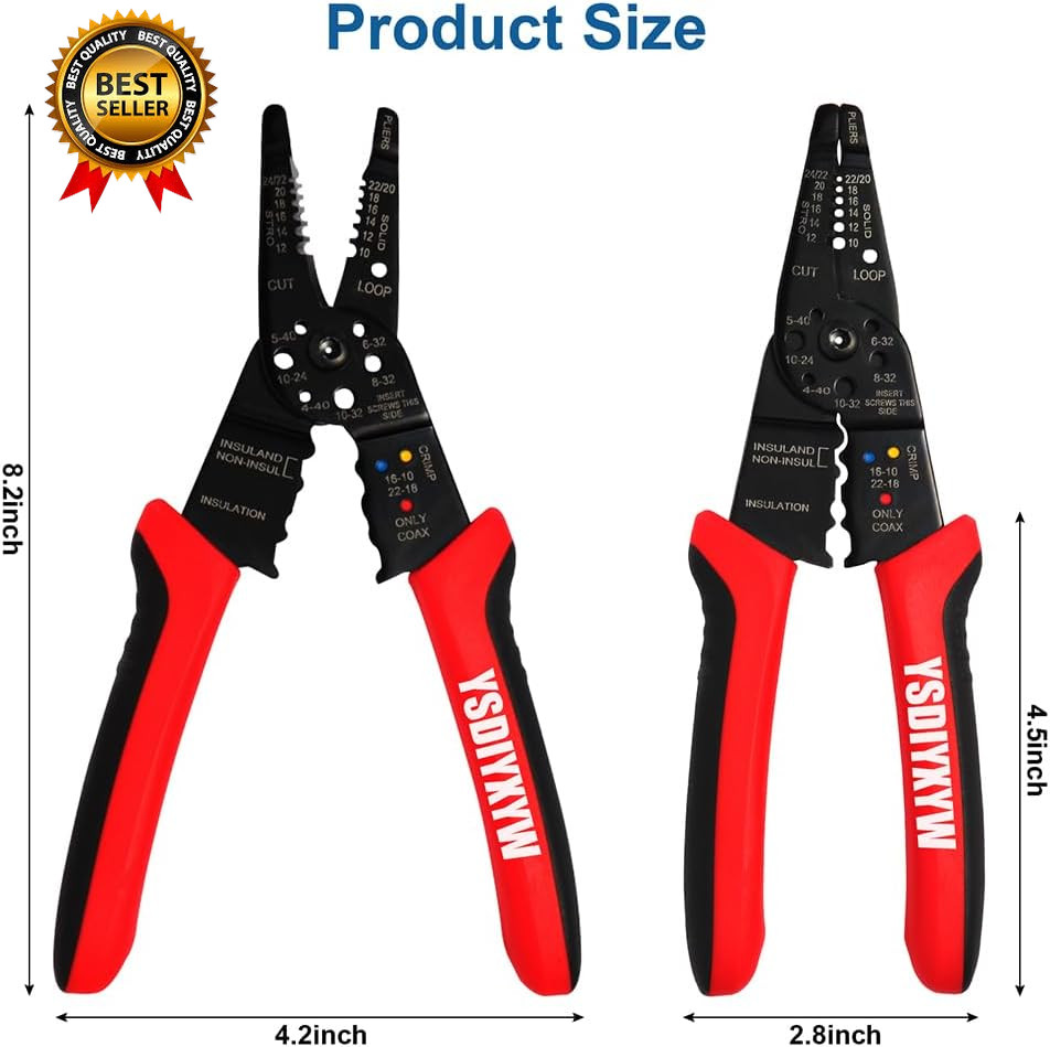 Wire Stripper, 3Rd Generation Wire Crimpingtool, 8IN Professional Wire Strippers