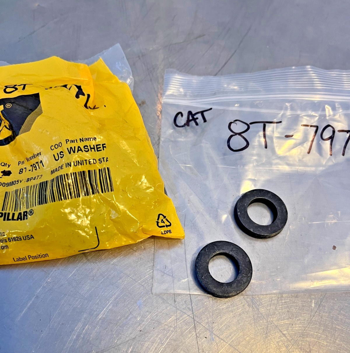 8T-7971  Genuine OEM  CAT  WASHER   QTY of 2 Washers   Caterpillar   8T7971