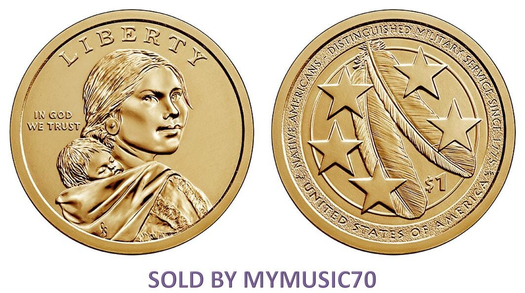2021 P & D Sacagawea Golden Dollar Native Americans in the U.S. Military - Unc.