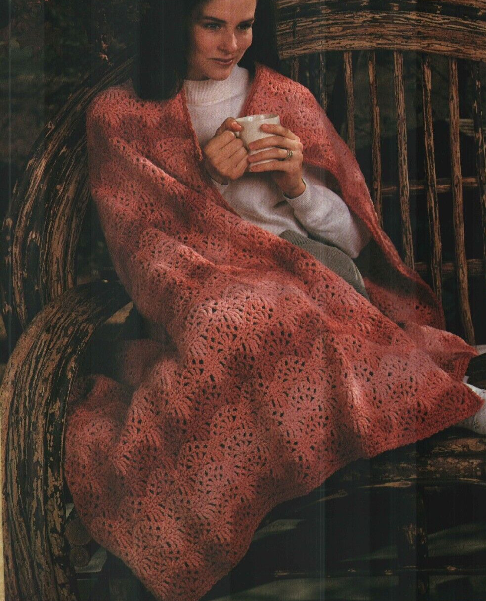WARM AUTUMN WRAP AFGHAN HOME DECOR CROCHET PATTERN INSTRUCTIONS