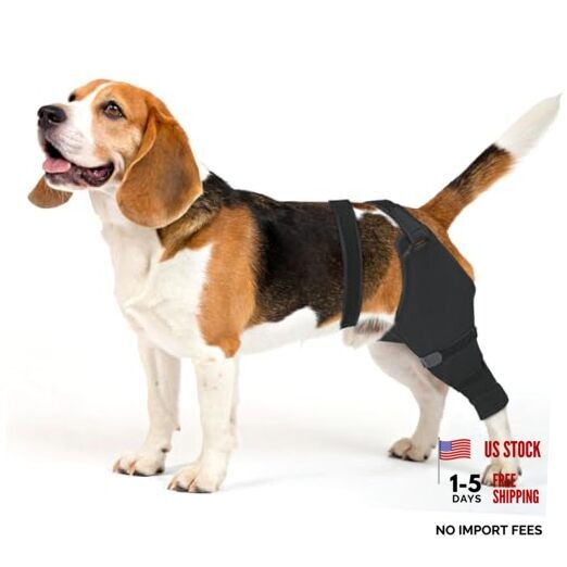 Dog Rear Leg Sleeve to Stop Licking, Hind Leg Protector for TPLO Left,XL Black