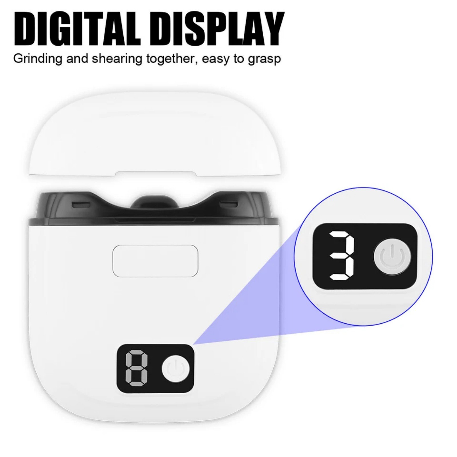 Automatic Electric Nail Grinder 3 Speed Modes Digital Control for Home Use
