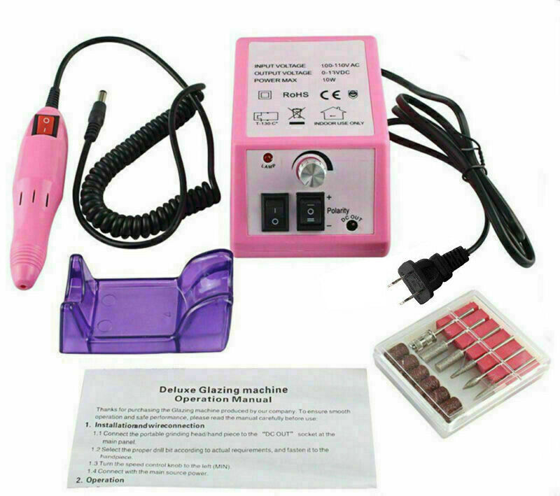 Electric Nail File Drill Manicure Machine Art Acrylic Pedicure Tool Set Kit US