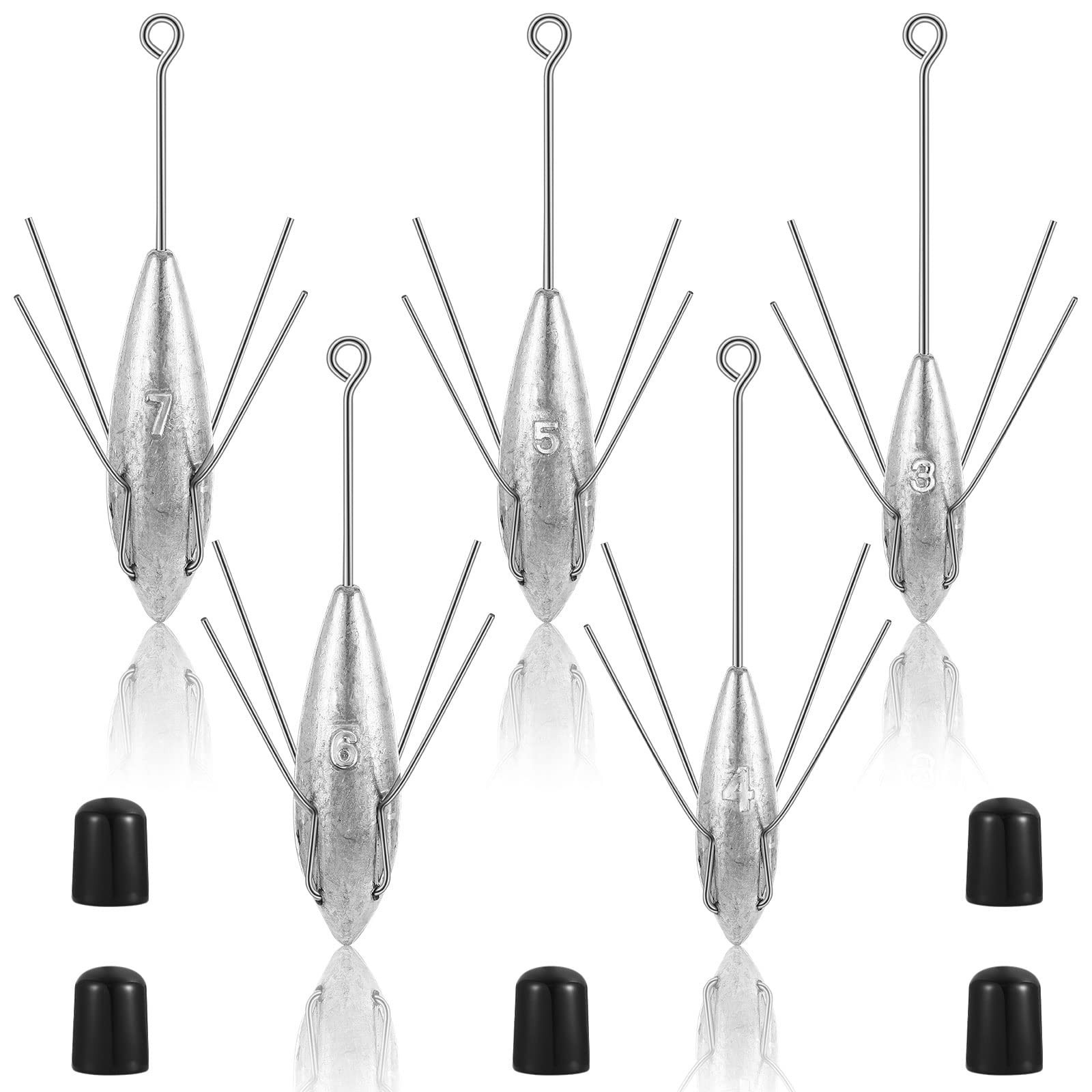 Sotiff 5 Pcs Sputnik Sinker Surf Fishing Weights Fishing Equipment Long Tail ...