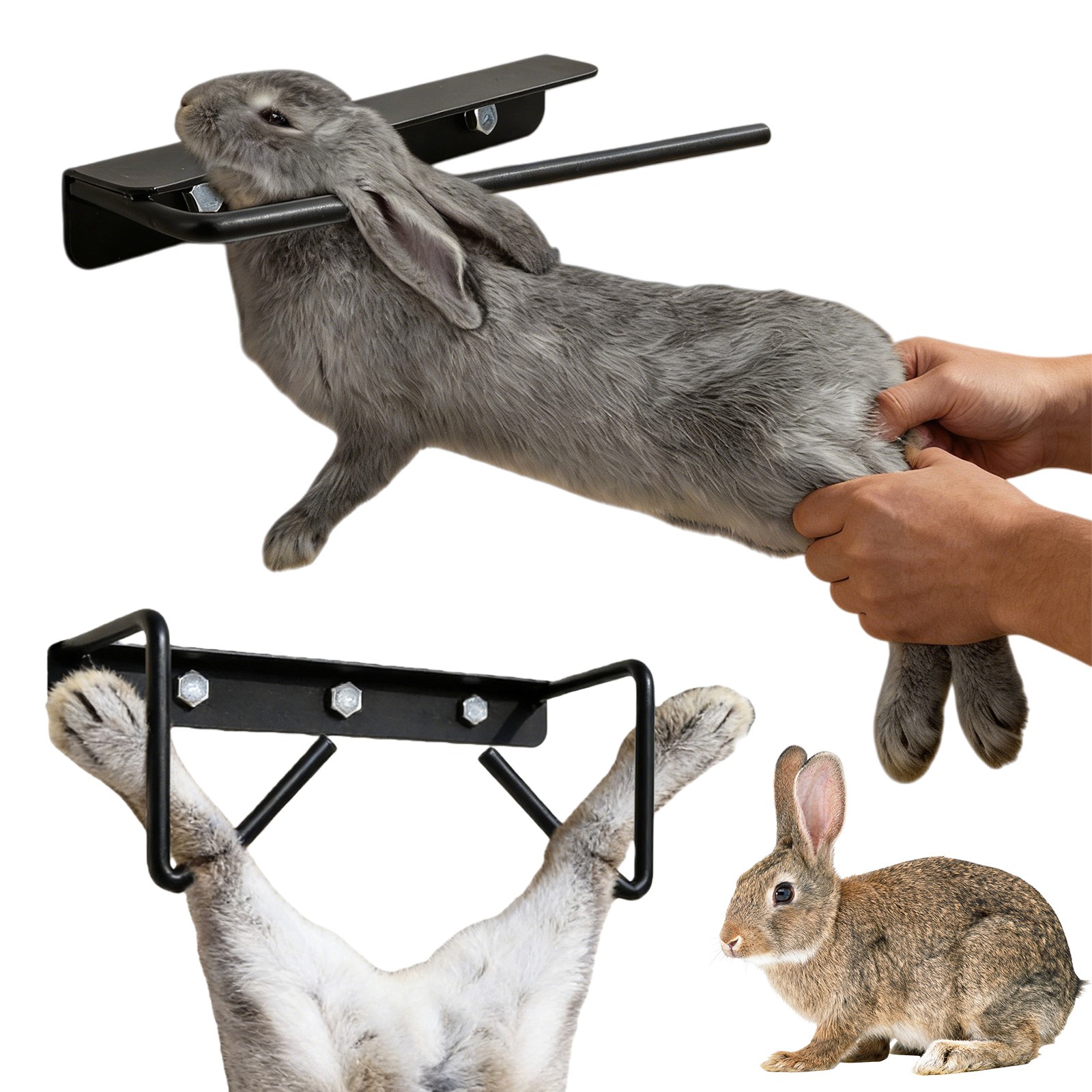 Rabbit Dislocator Skinning Tool Set, Cervical Dislocation Tool, Heavy Metal M