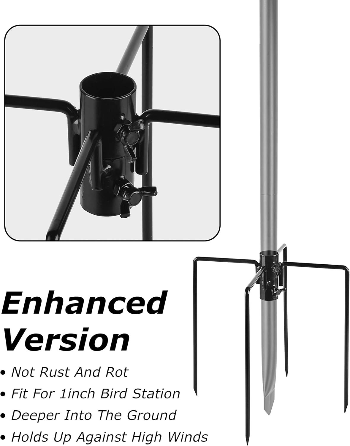 Replacement 4-Prong Base for 1" Bird Feeder Stations - Secure Your Feeders!