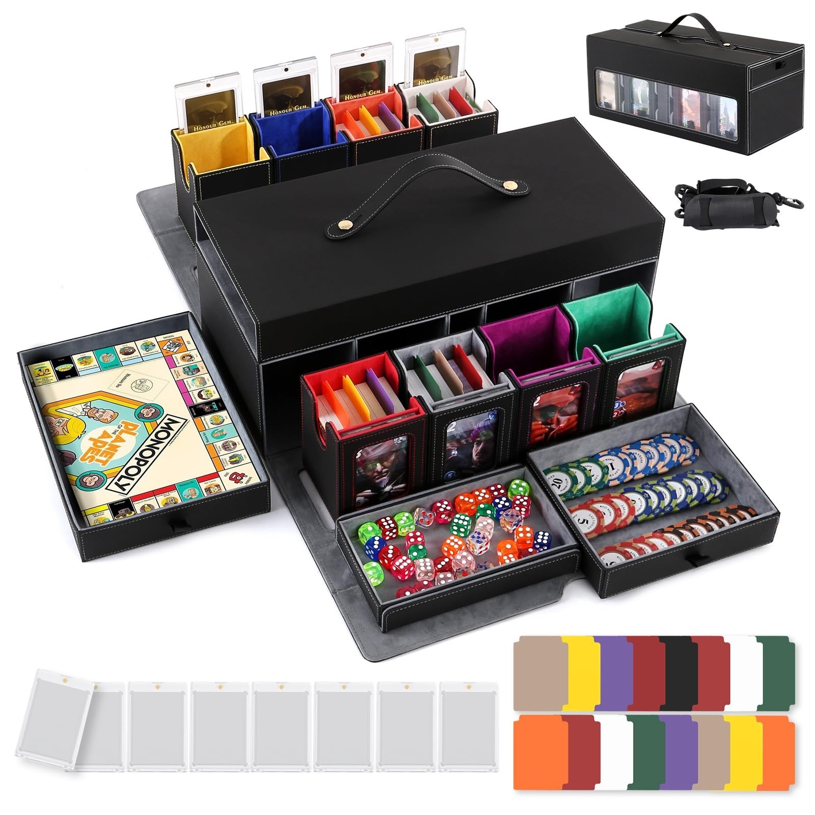Commander Deck Box for MTG, 11 IN 1 Trading Card Storage Box with 8 Removable...