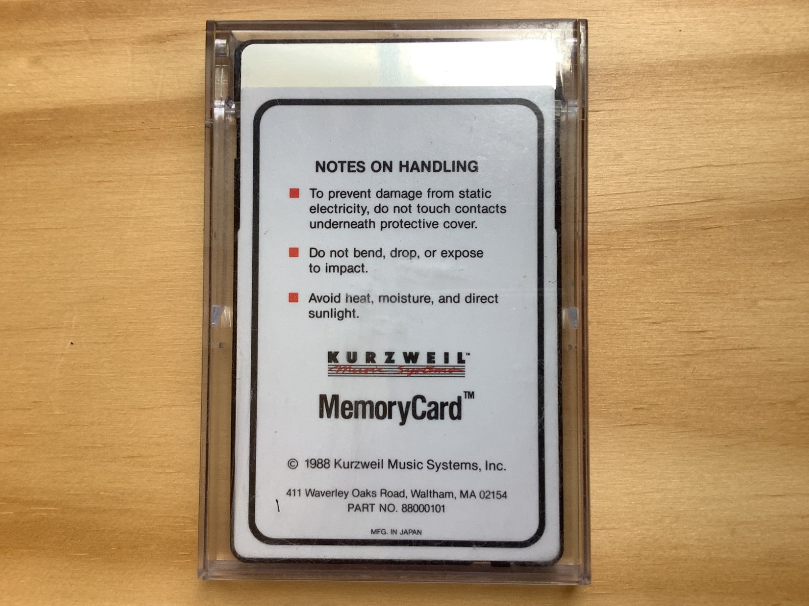 Kurzweil MC-1 Memory Card for MS-1 and MS-1A Sequencer
