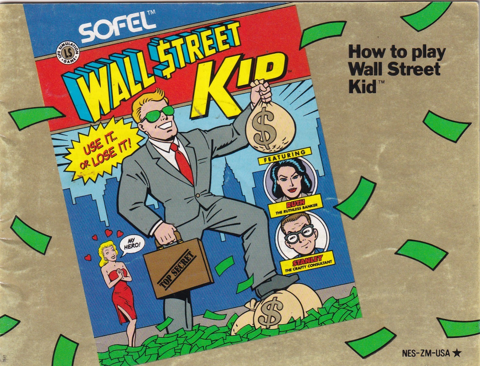 Nintendo NES Instruction Manual Wall Street Kid
