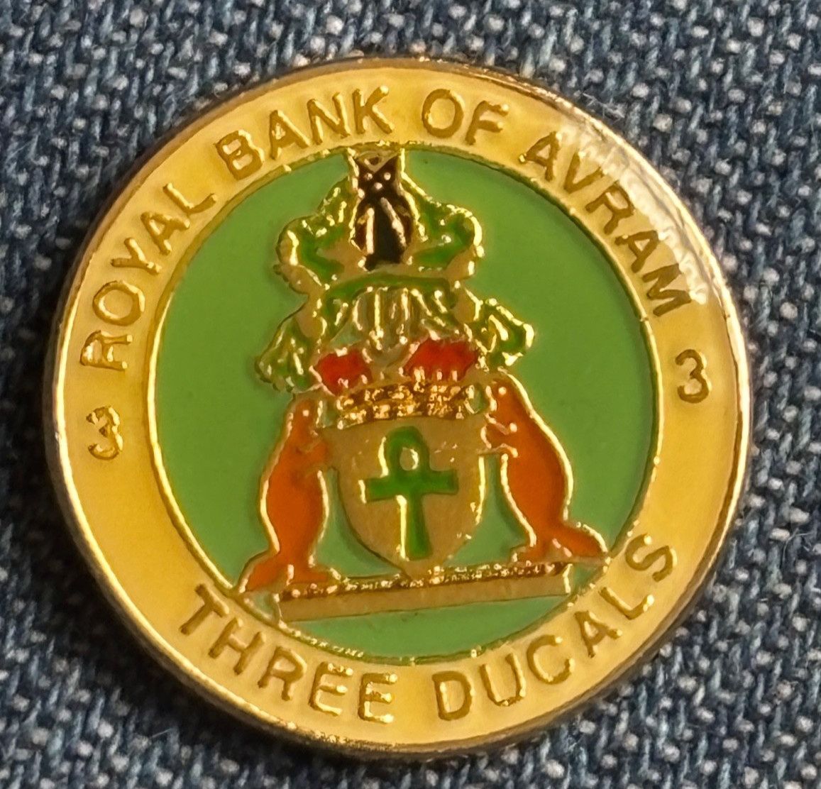 2000 Duchy of Avram 3 Ducals Enamel Brass Fantasy Coin Australia Mintage = 250