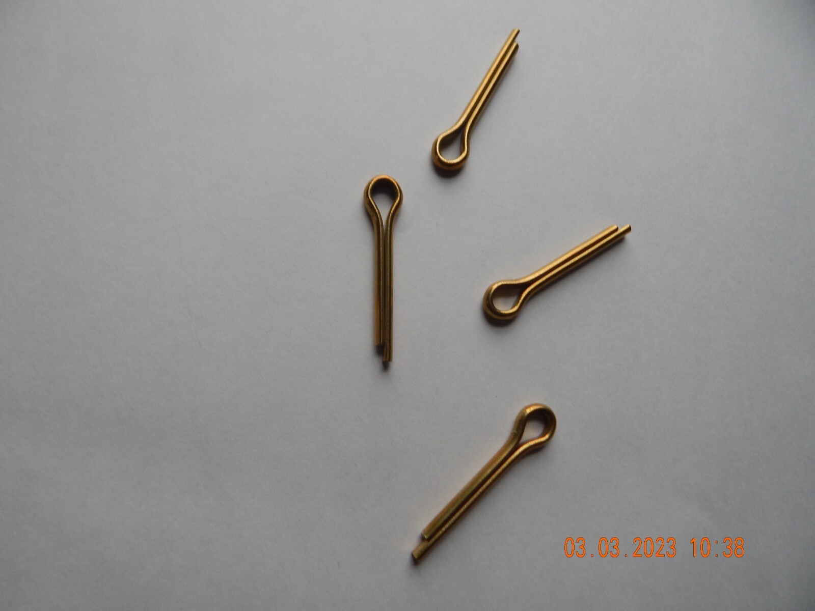 BRASS COTTER PINS. 1/4 x 1 1/2" 4 PCS. NEW