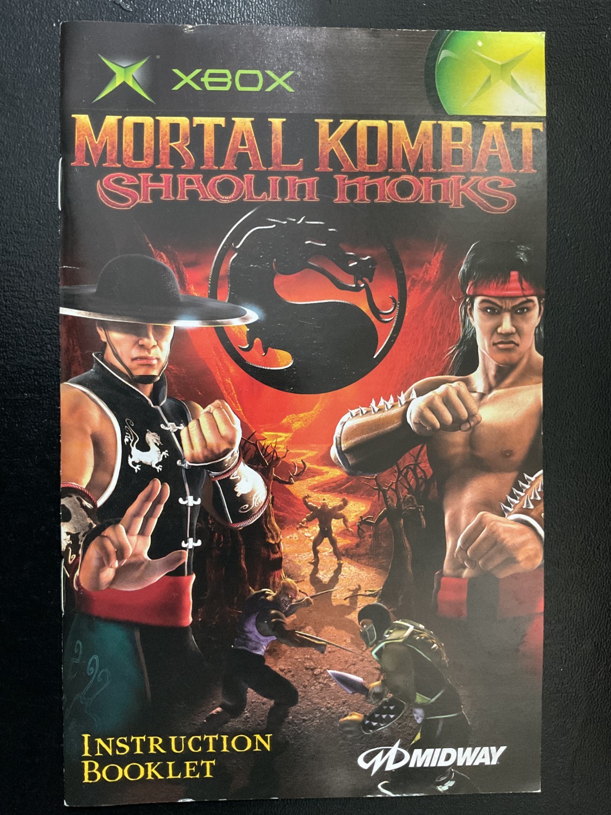 Mortal Kombat Shaolin Monks Microsoft Original XBOX Instruction Manual Only
