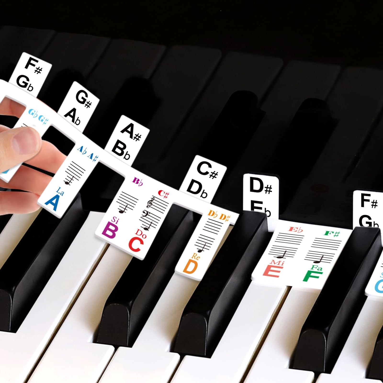 Piano Key Stickers with Black-Key Semitones,Easter Basket Stuffers 88 Keyboar...