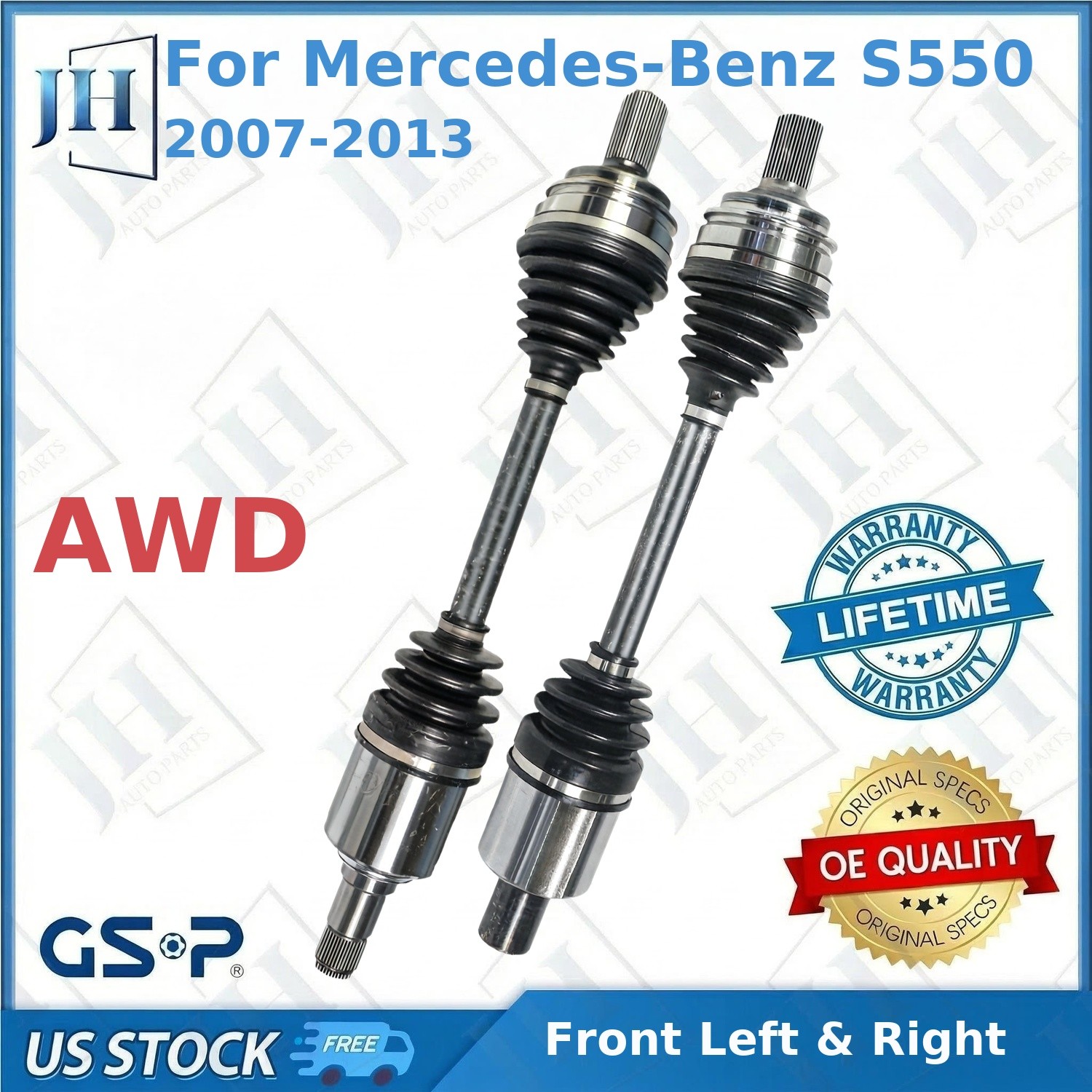 OE Pair Front CV Axle Joint Shaft Assembly For Mercedes-Benz S550 5.5L V8 AWD