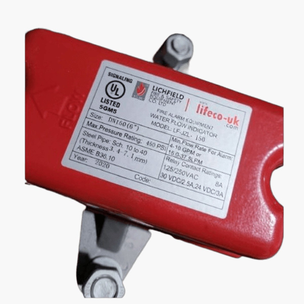 Lifeco LF-JZL-150 DN150 6in Water Flow Indicator 450 PSI Fire Alarm New OEM