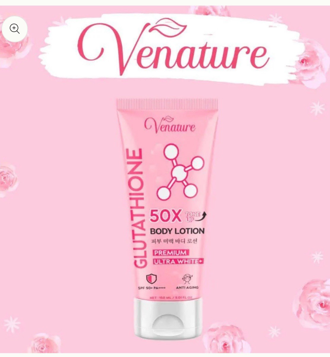Venature Glutathione Body Whitening Lotion 50X Tone Up W/SPF50 + FREE SHIPPING +