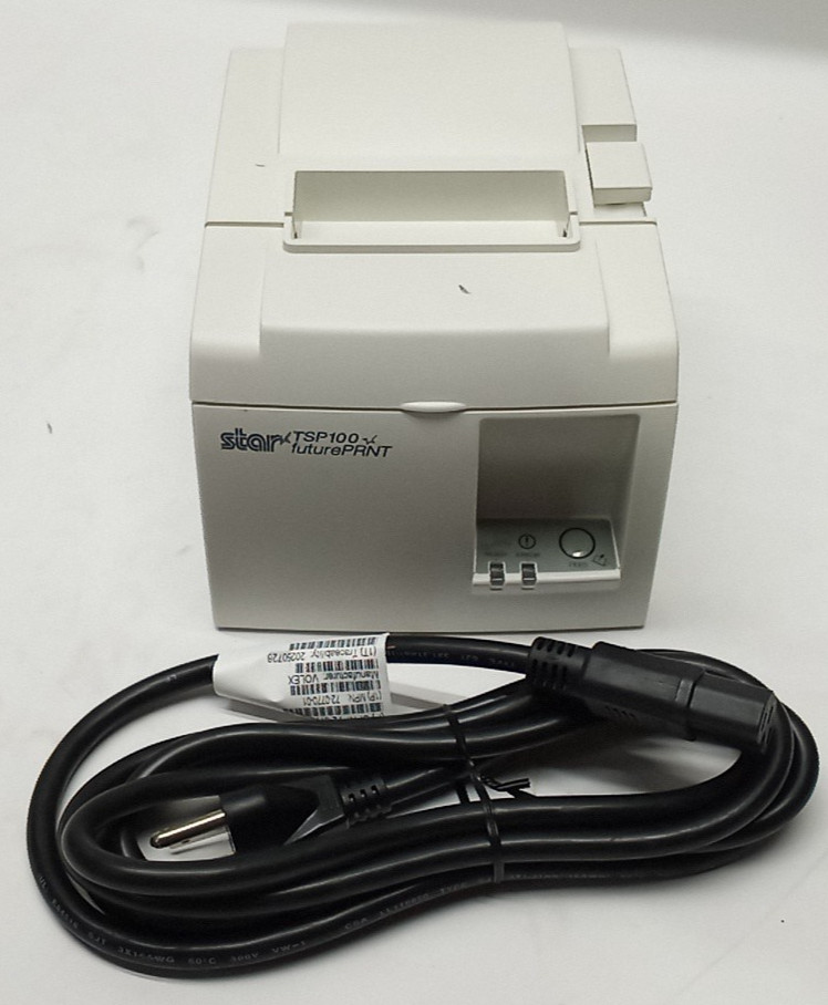 Star TSP100 futurePRNT Thermal Receipt Printer with Power Cord White +WC971