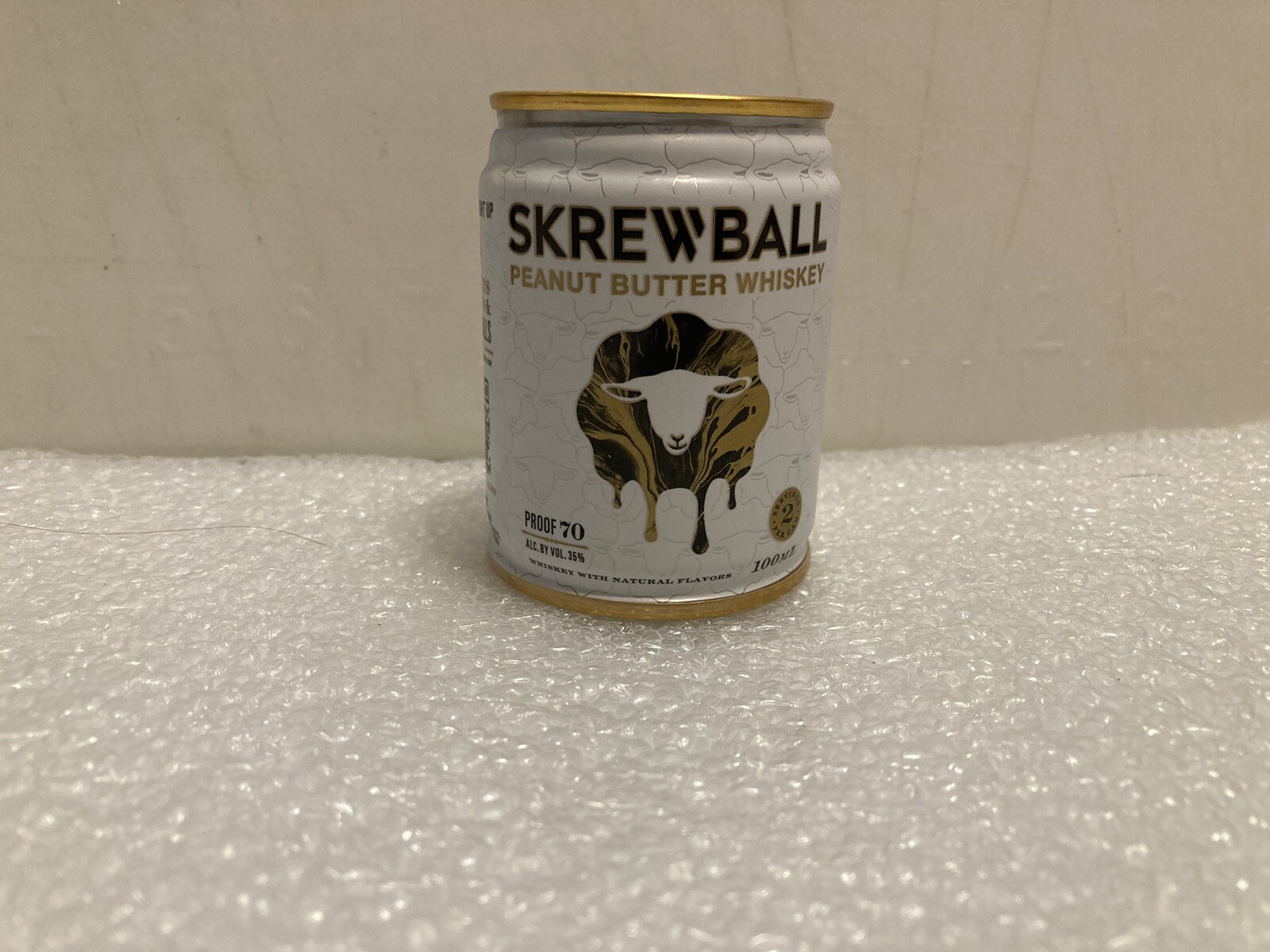 EMPTY SKREWBALL PEANUT BUTTER WHISKEY 100ML CAN. EMPTY. MAN CAVE DECOR