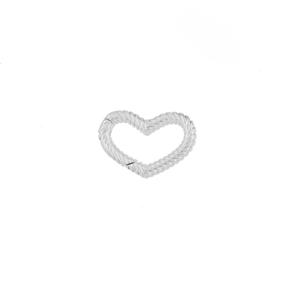 Sterling Silver  Self Closing Heart Shortener Pearl Enhancer Clasp 15.5mm #99978
