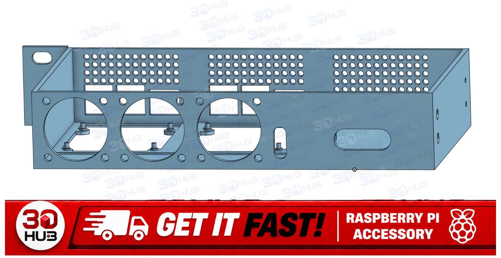 1U Rack Mount Case Dual Raspberry Pi 3 4 5 - 19in Server 40mm Fan Slots