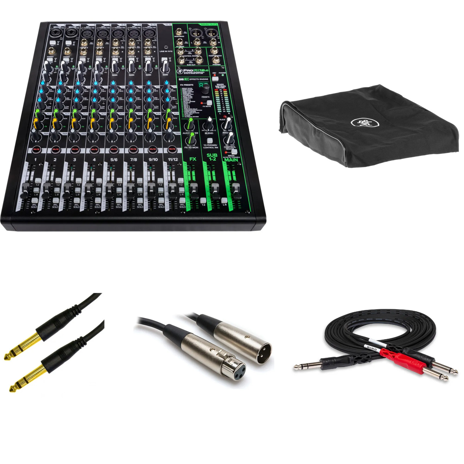 Mackie ProFX12v3 12-channel Mixer with USB and Effects with Mackie ProFX12v3+/Pr
