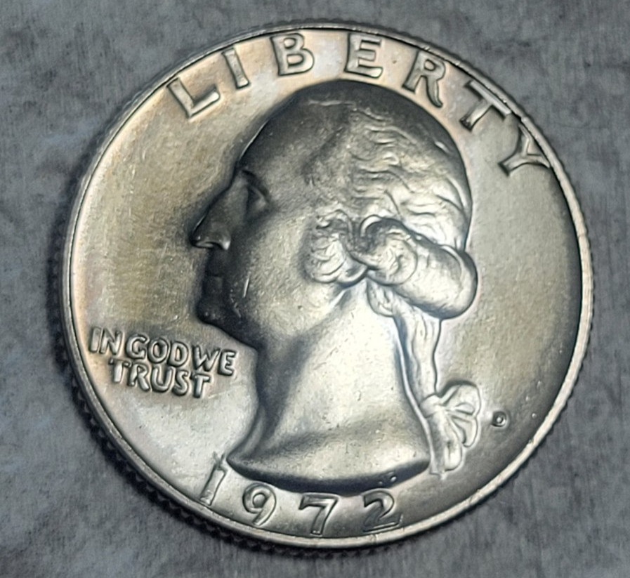 Beautiful Uncirculated 1972-D Washington Quarter DDR Re-punched Mintmark