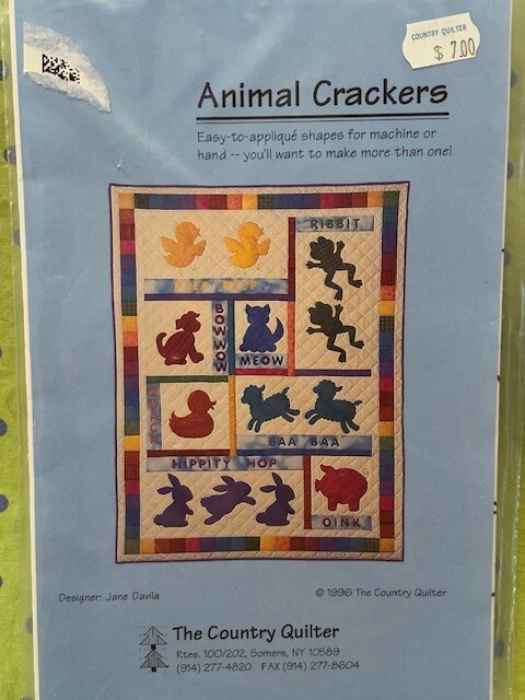 Animal Crackers Quilt Pattern The Country Quilter Jane Davila - 38" x 50" NEW