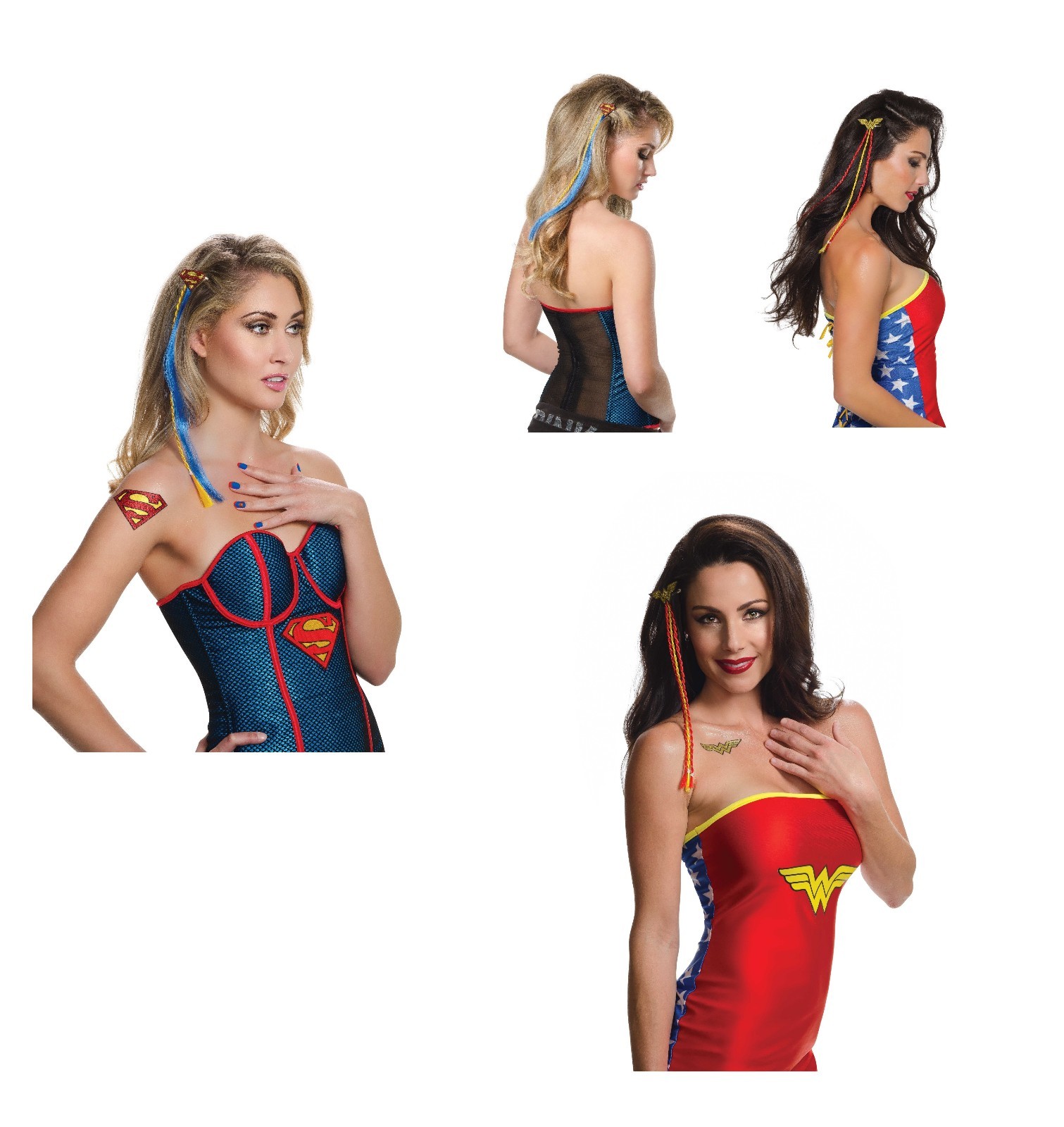 Adult Wonder Woman, Batgirl, Supergirl Hair Extension Costume Accessory