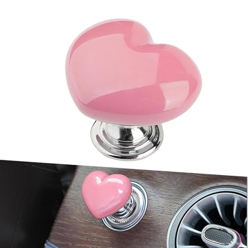 Car Start Button Cover, Heart-Shaped Decorative Engine Start-Stop 1 PC Pink