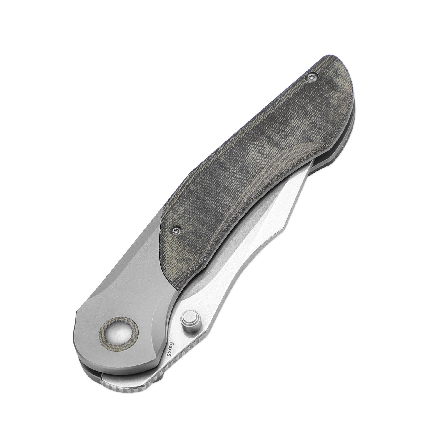 Kizer Mystic EDC Folding Pocket Knife Rex45 Blade Titanium & Micarta Handle