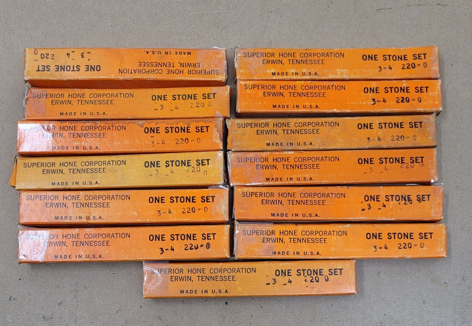 Superior Hone Corp – One Stone Set – 3-4/220-0 – Set of 13