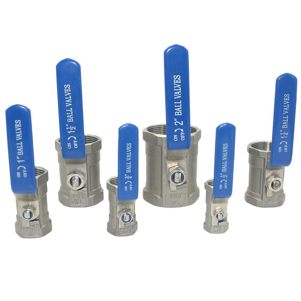 1/2"- 2" inch NPT Female Threaded 1 piece Ball Valve Stainless Steel SS 304 OIL