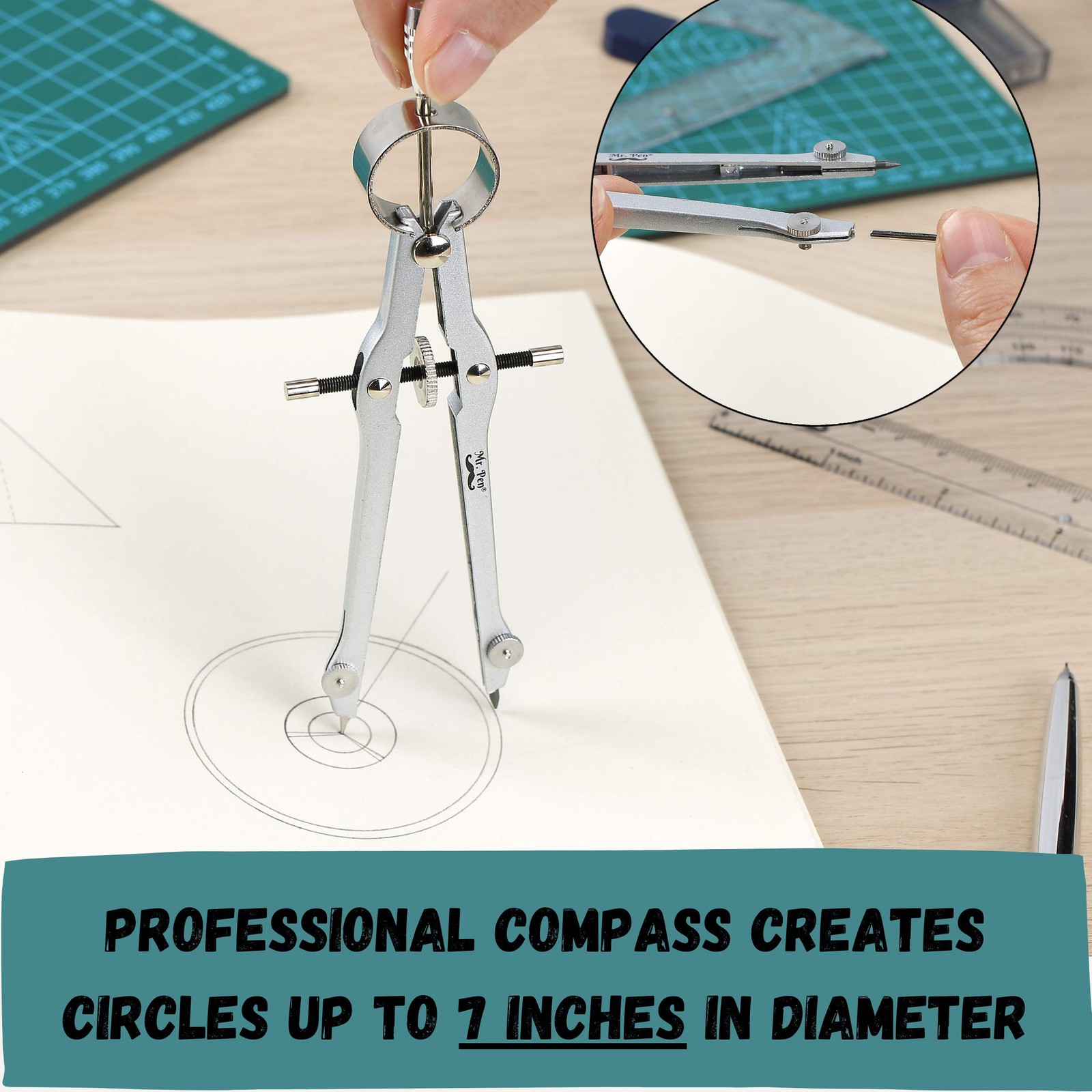 Mr. Pen- Protractor and Compass Set, Protractor,...