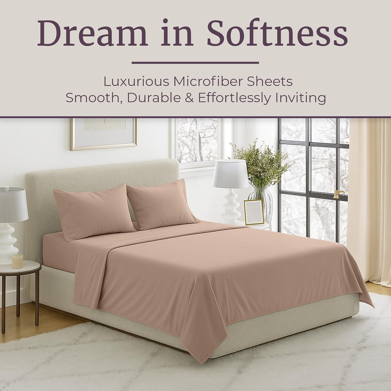 Brushed Microfiber Sheet Set, Full, Taupe