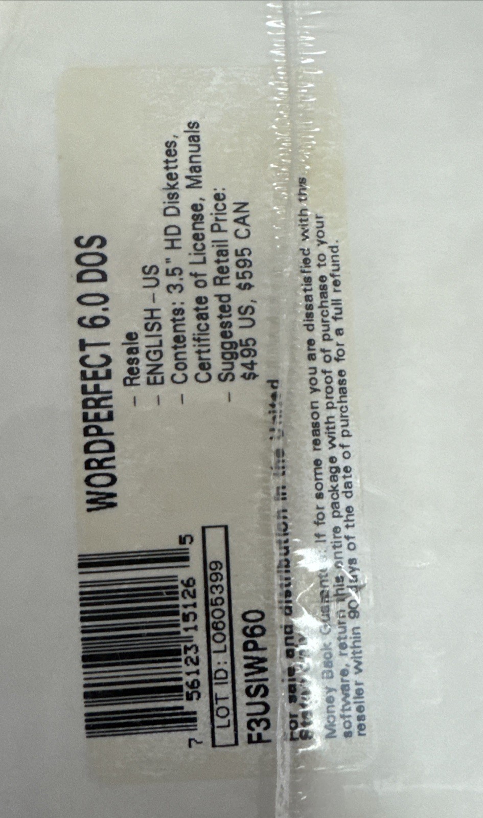 WordPerfect Word Perfect 6.0 for MS-DOS MSDOS DOS - SEALED