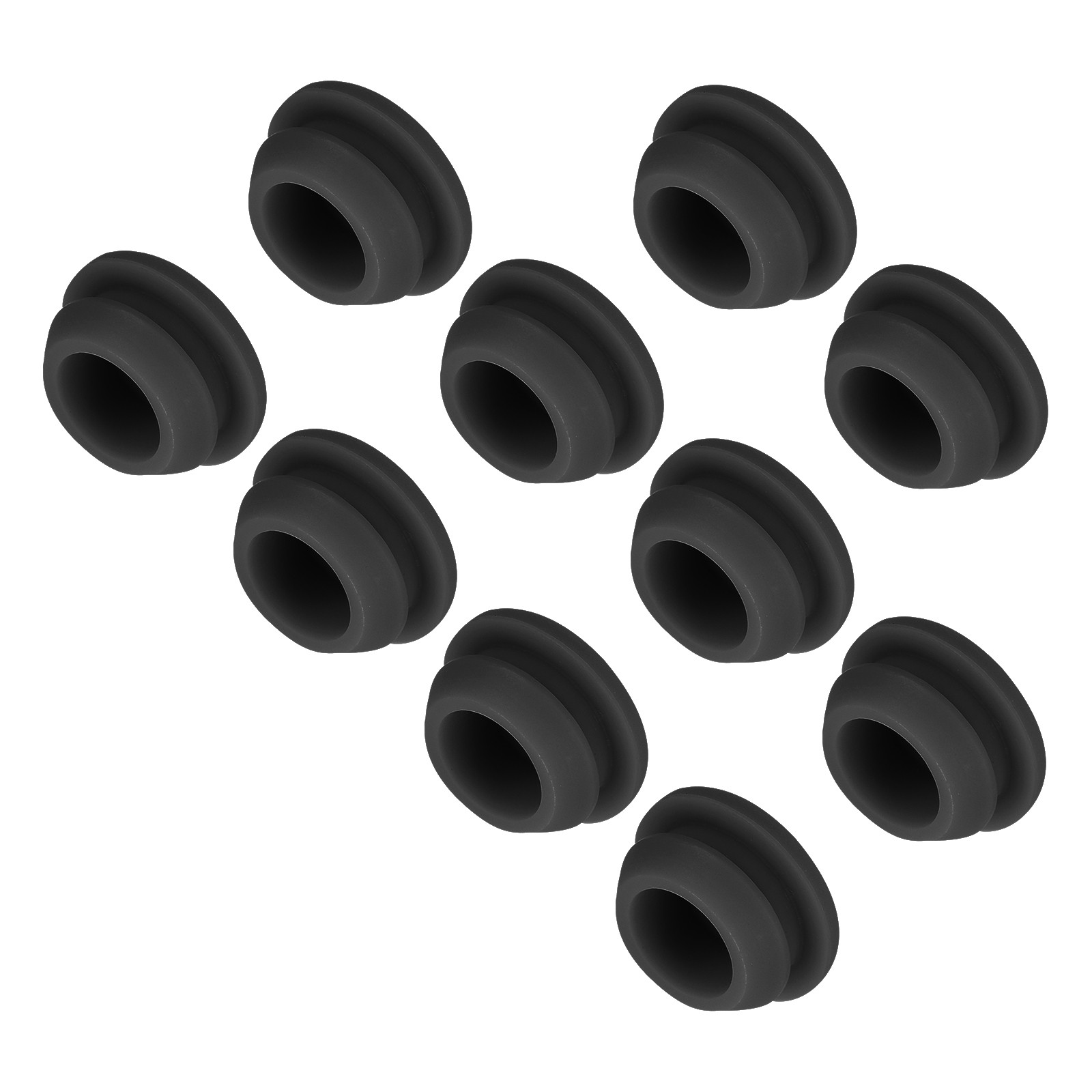 10pcs Silicone Snap in Locking Hole Plugs,11mm Narrow Groove 2mm Black