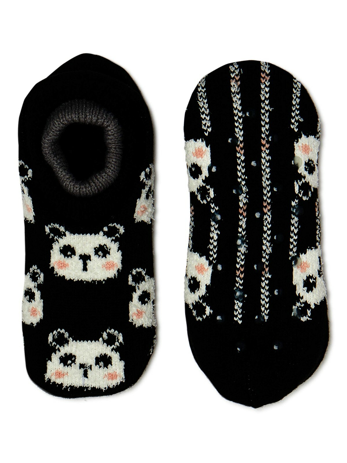 Secret Treasures Women's Double Cuffer Slipper Socks 1 Pair Shoe 4-10 Panda Bear