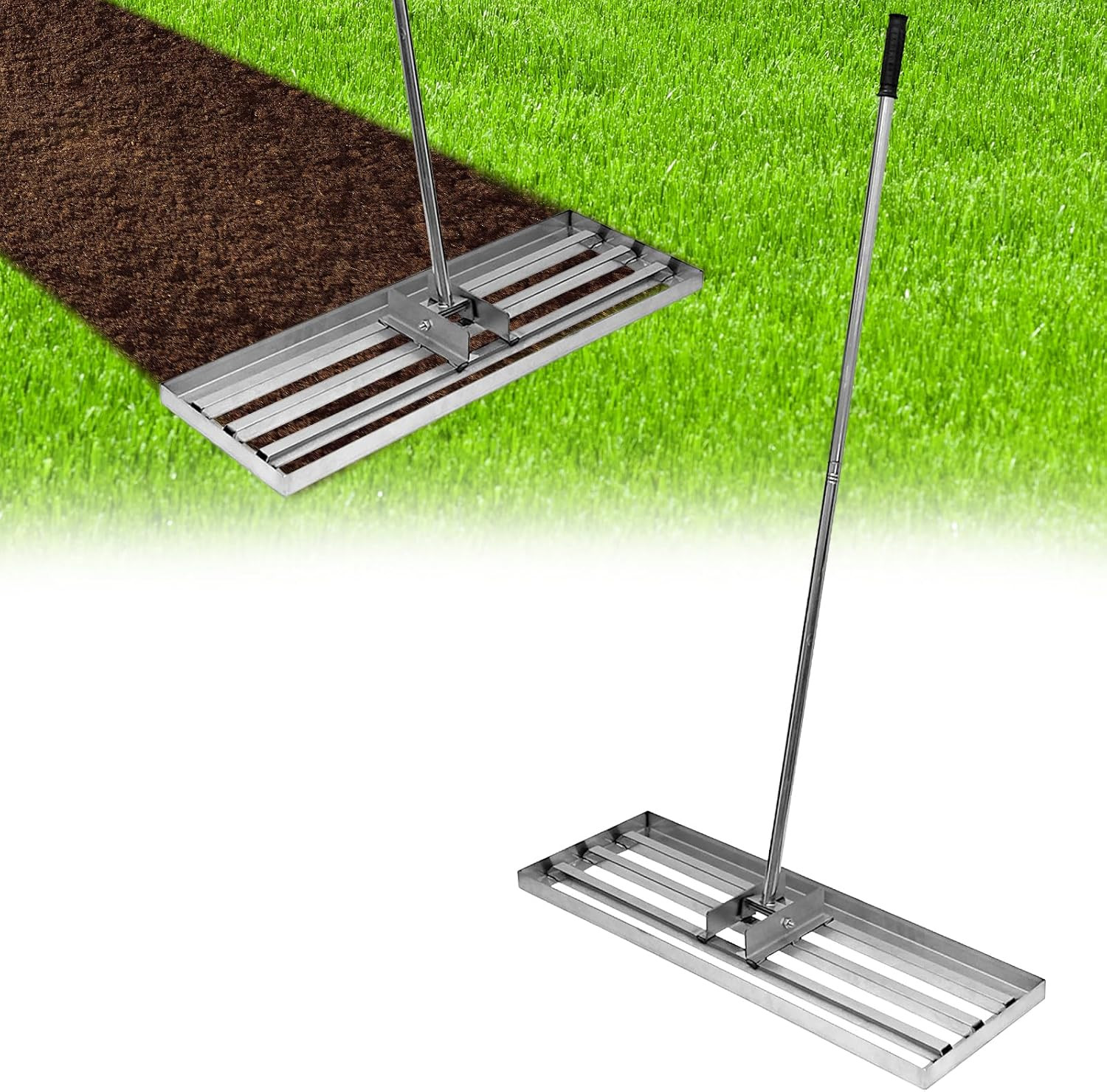 Adjustable Stainless Steel Lawn Leveling Rake for Perfect Yard Care
