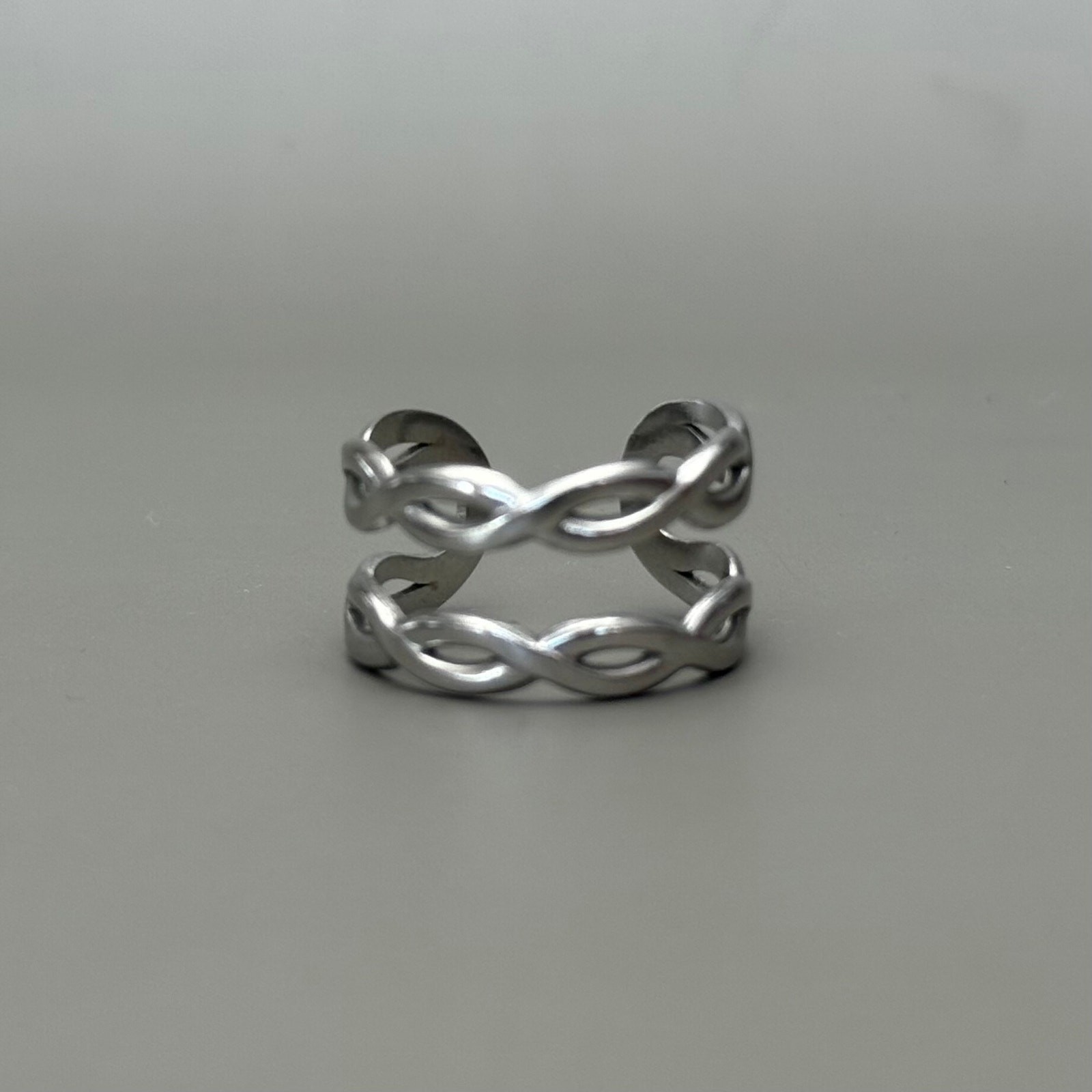 Y2K Silver Coil Wrap Ring Adjustable Unisex 2000s Jewelry Vintage Style