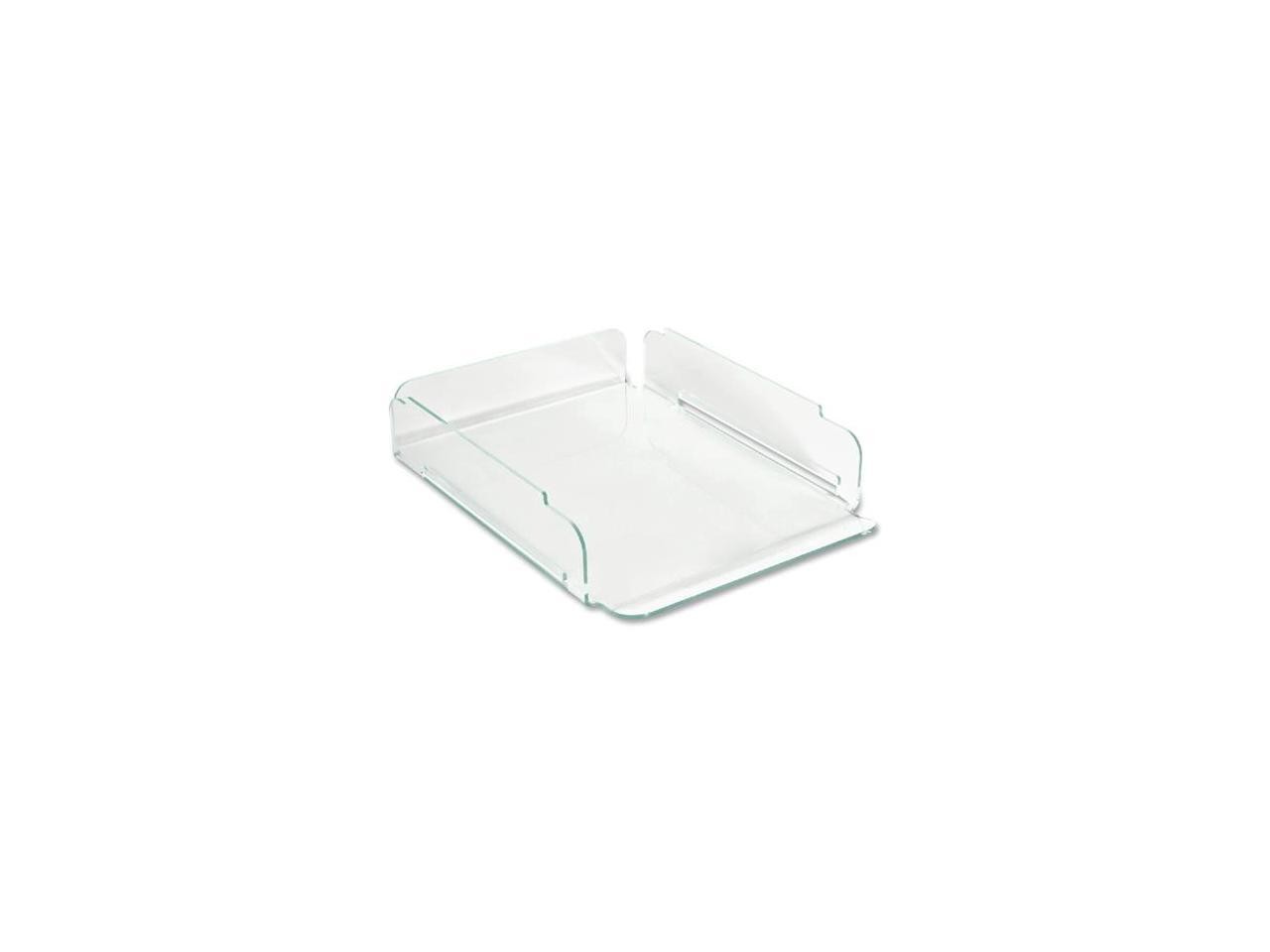 Lorell Single Stack Letter Tray 10"x13-1/4"x2-1/2" CL/GN Acrylic 80654