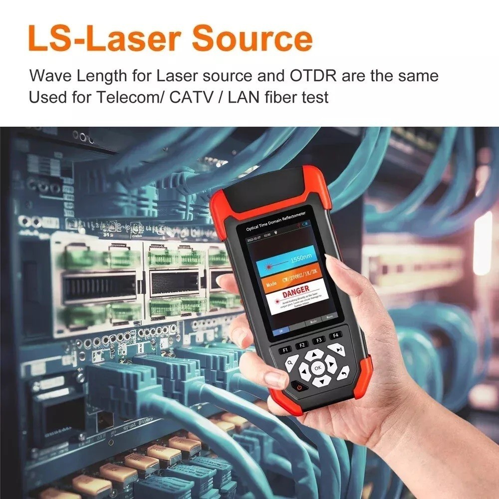 OTDR Fiber Optic Tester Optical Power Meter Test Visual Fault Locator Red Light