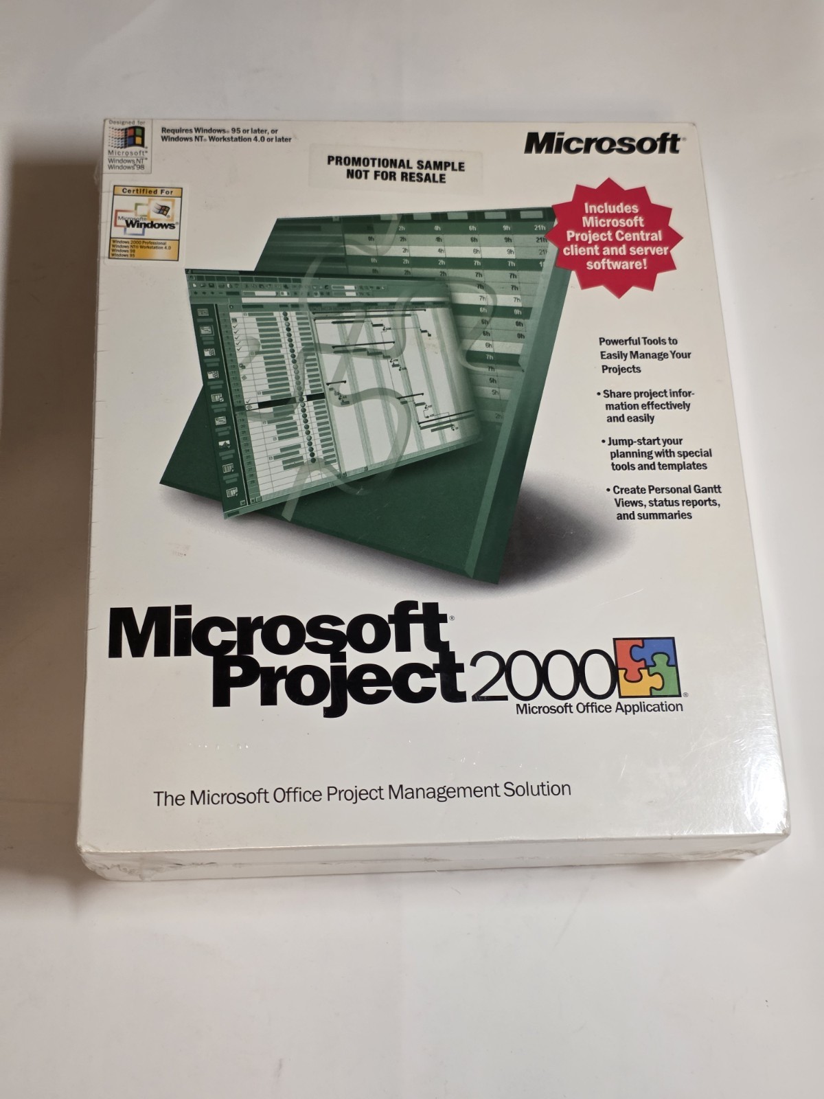 NEW SEALED - Microsoft Project 2000 w/ Project Central Client & Server Software