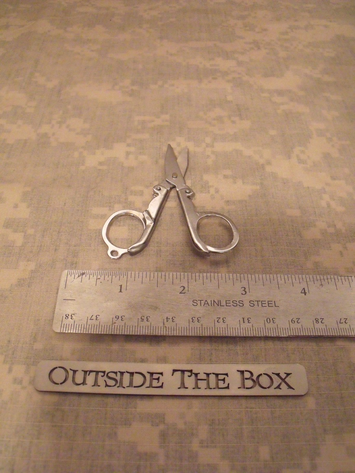 Emergency/Survival Tool:  Folding Scissors 3 1/4" Open, 1" x 2" Closed w/CASE