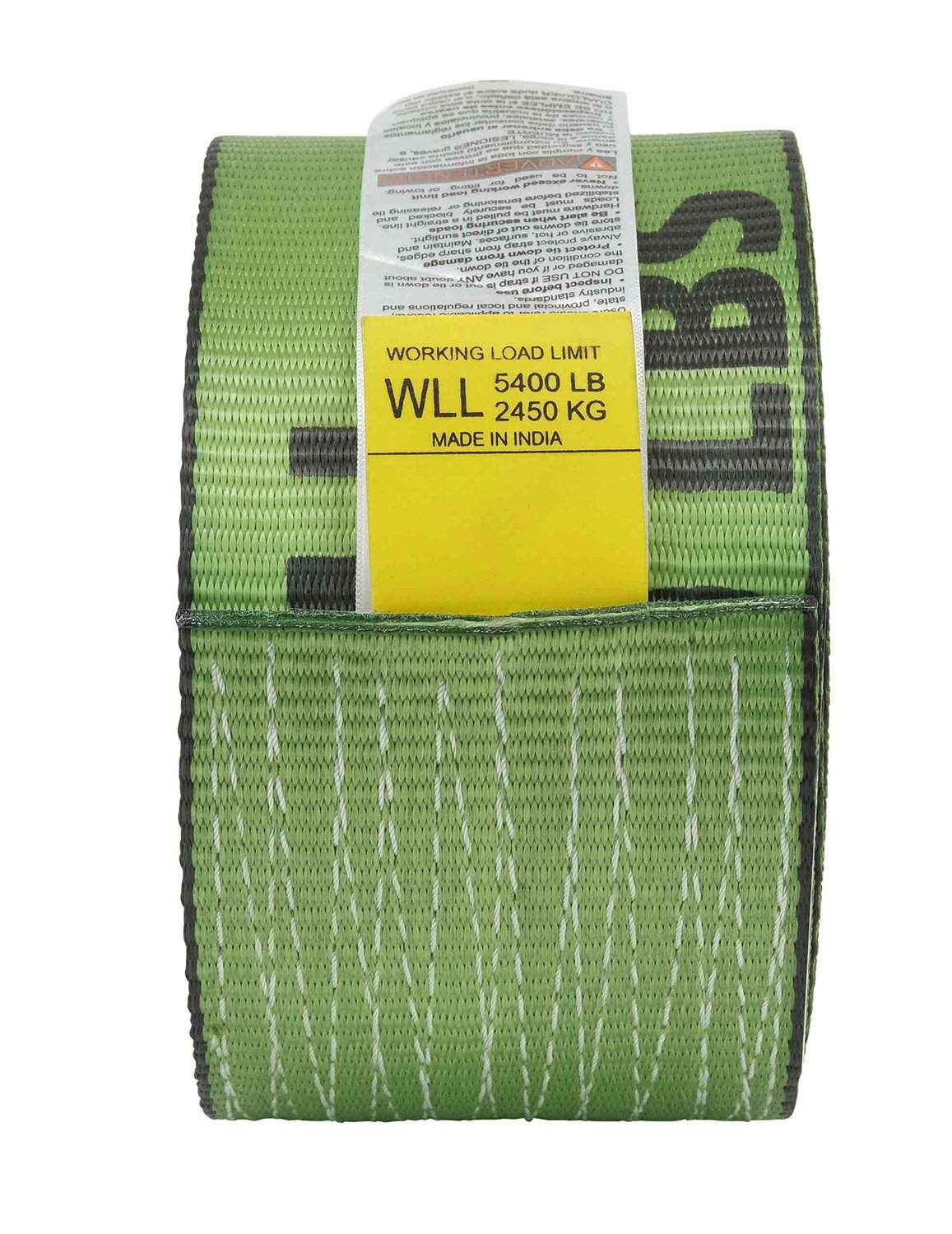(20 Pack) 4" Winch Strap with Flat Hook - Green